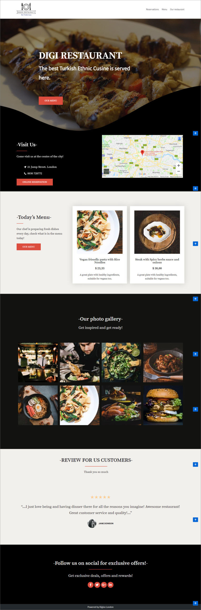 Website For Restaurant